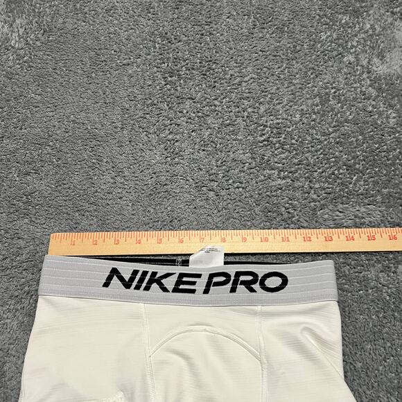 Nike Pro Warm Tights Mens Small White Media Pocket Gym Workout Activewear - Picture 7 of 9